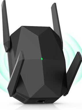 Oaitree AX3000 WiFi 6 Extender Dual Band Long Range Booster Black